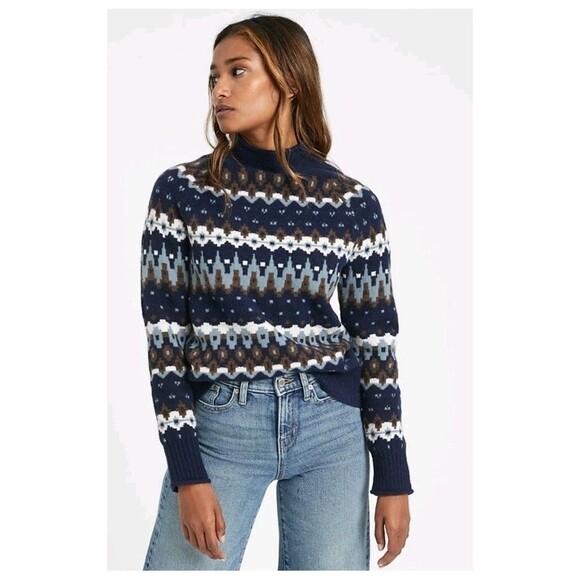 Banana Republic Fair Isle Mock Neck Sweater Women's Size XXS - Picture 1 of 13